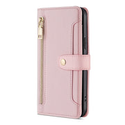 For OnePlus Ace 2 Pro Sheep Texture Cross-body Zipper Wallet Leather Phone Case(Pink)