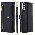 For OnePlus Ace 3V 5G Sheep Texture Cross-body Zipper Wallet Leather Phone Case(Black) - OnePlus Cases by PMC TechLife | Online Shopping South Africa | PMC TechLife | Buy Now Pay Later Mobicred
