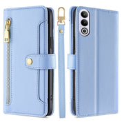 For OnePlus Ace 3V 5G Sheep Texture Cross-body Zipper Wallet Leather Phone Case(Blue)