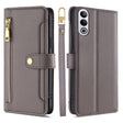 For OnePlus Ace 3V 5G Sheep Texture Cross-body Zipper Wallet Leather Phone Case(Grey) - OnePlus Cases by PMC TechLife | Online Shopping South Africa | PMC TechLife | Buy Now Pay Later Mobicred
