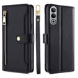 For OnePlus Nord CE4 Sheep Texture Cross-body Zipper Wallet Leather Phone Case(Black) - OnePlus Cases by PMC TechLife | Online Shopping South Africa | PMC TechLife | Buy Now Pay Later Mobicred
