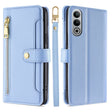 For OnePlus Nord CE4 Sheep Texture Cross-body Zipper Wallet Leather Phone Case(Blue) - OnePlus Cases by PMC TechLife | Online Shopping South Africa | PMC TechLife | Buy Now Pay Later Mobicred