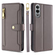 For OnePlus Nord CE4 Sheep Texture Cross-body Zipper Wallet Leather Phone Case(Grey) - OnePlus Cases by PMC TechLife | Online Shopping South Africa | PMC TechLife | Buy Now Pay Later Mobicred