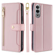 For OnePlus Nord CE4 Sheep Texture Cross-body Zipper Wallet Leather Phone Case(Pink) - OnePlus Cases by PMC TechLife | Online Shopping South Africa | PMC TechLife | Buy Now Pay Later Mobicred