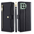 For OnePlus Ace 3 Pro 5G Sheep Texture Cross-body Zipper Wallet Leather Phone Case(Black) - OnePlus Cases by PMC TechLife | Online Shopping South Africa | PMC TechLife | Buy Now Pay Later Mobicred