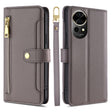 For Huawei nova 12 5G Sheep Texture Cross-body Zipper Wallet Leather Phone Case(Grey) - Huawei Cases by PMC TechLife | Online Shopping South Africa | PMC TechLife | Buy Now Pay Later Mobicred