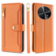 For Huawei nova 12i 4G Sheep Texture Cross-body Zipper Wallet Leather Phone Case(Orange) - Huawei Cases by PMC TechLife | Online Shopping South Africa | PMC TechLife | Buy Now Pay Later Mobicred