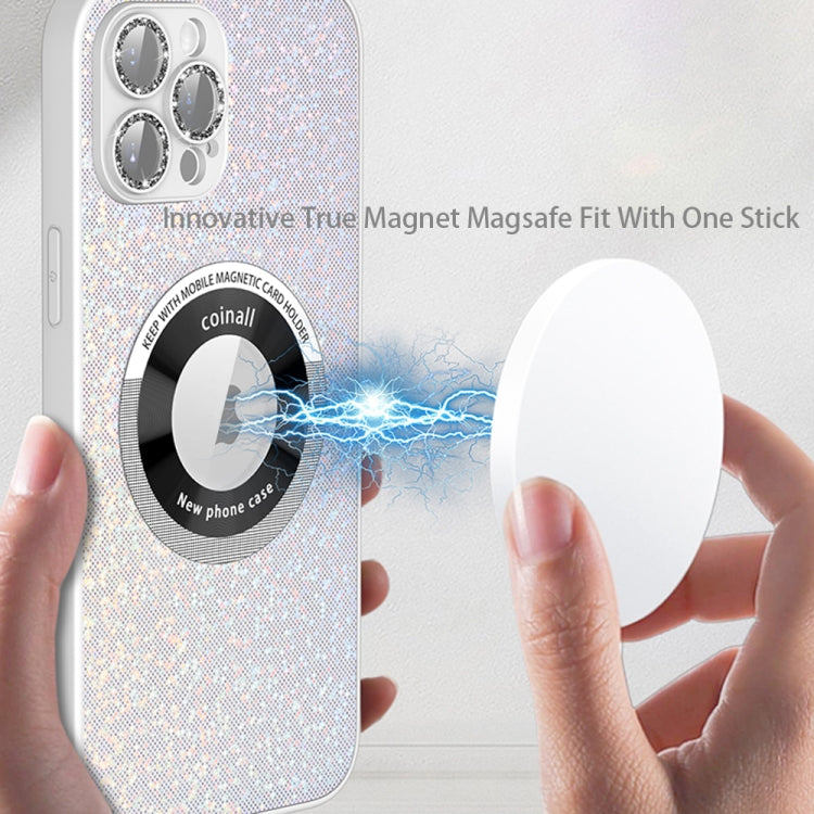 For iPhone 14 Colorful Glitter Magnetic Magsafe TPU + PC Phone Case(Colorful Green)