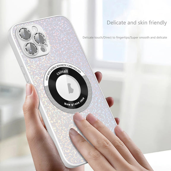 For iPhone 14 Colorful Glitter Magnetic Magsafe TPU + PC Phone Case(Colorful Green)
