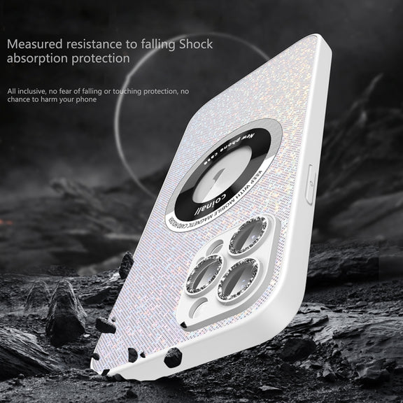 For iPhone 14 Colorful Glitter Magnetic Magsafe TPU + PC Phone Case(Colorful Green)
