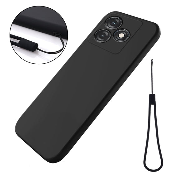 For Tecno Spark 10 4G / 10C 4G Pure Color Liquid Silicone Shockproof Phone Case(Black)