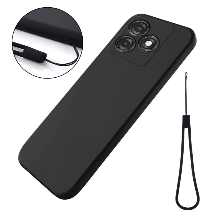 For Tecno Spark 10 4G / 10C 4G Pure Color Liquid Silicone Shockproof Phone Case(Black)