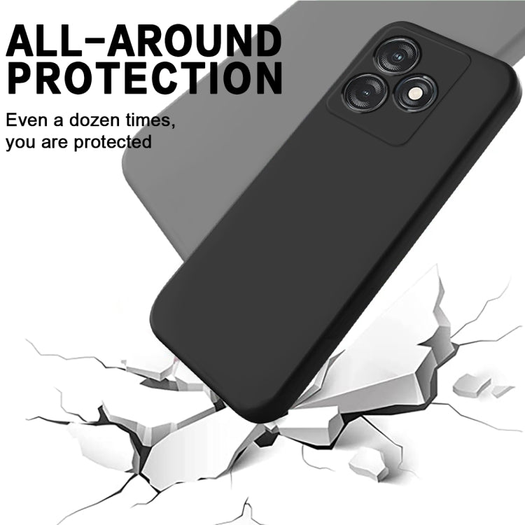 For Tecno Spark 10 4G / 10C 4G Pure Color Liquid Silicone Shockproof Phone Case(Black)