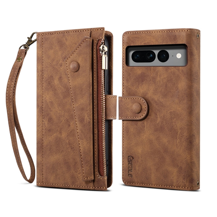 For Google Pixel 8 ESEBLE Retro Frosted RFID Flip Leather Phone Case(Brown)