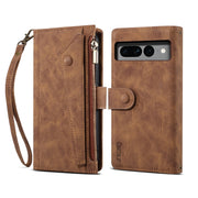 For Google Pixel 8 ESEBLE Retro Frosted RFID Flip Leather Phone Case(Brown)