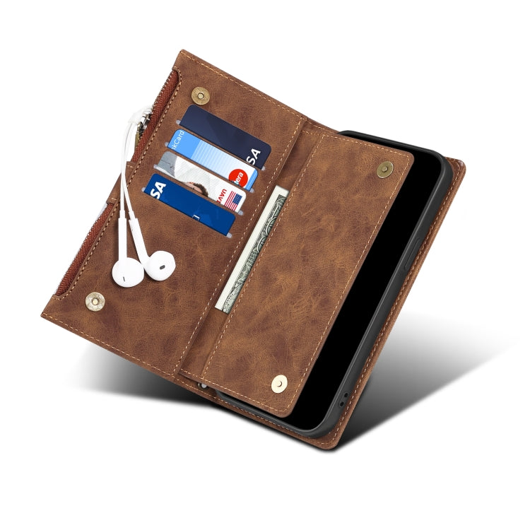For Google Pixel 8 ESEBLE Retro Frosted RFID Flip Leather Phone Case(Brown)