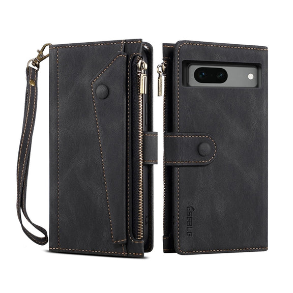 For Google Pixel 7a ESEBLE Retro Frosted RFID Flip Leather Phone Case(Black)