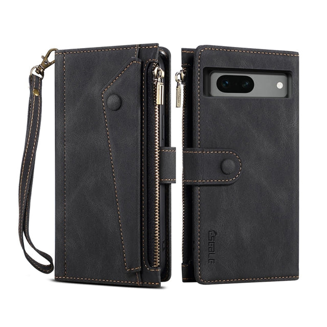 For Google Pixel 7a ESEBLE Retro Frosted RFID Flip Leather Phone Case(Black)