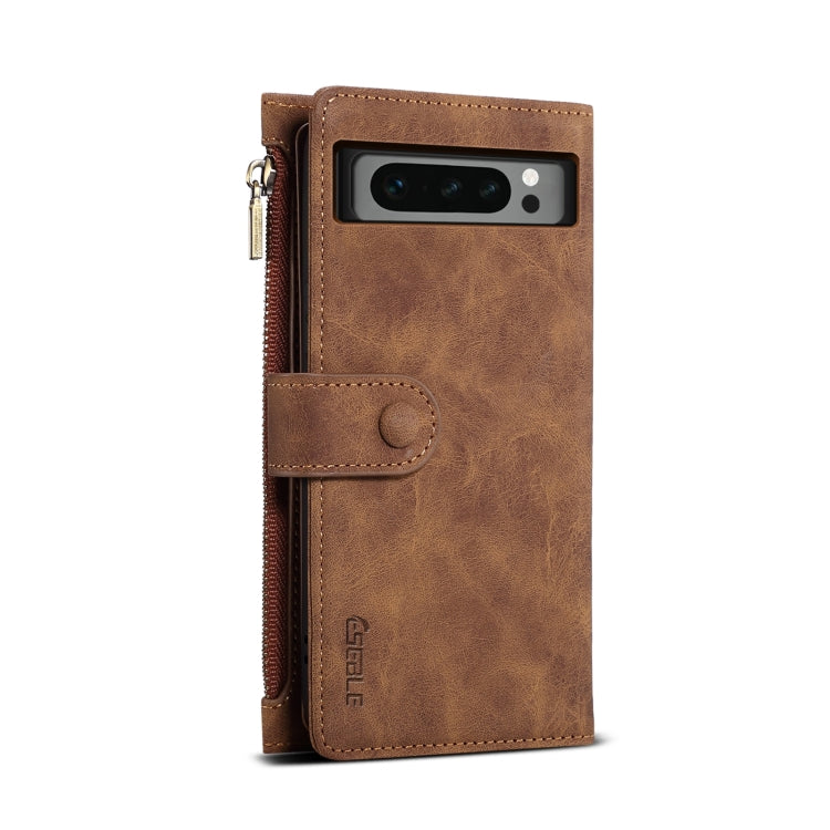 For Google Pixel 8 Pro ESEBLE Retro Frosted RFID Flip Leather Phone Case(Brown)