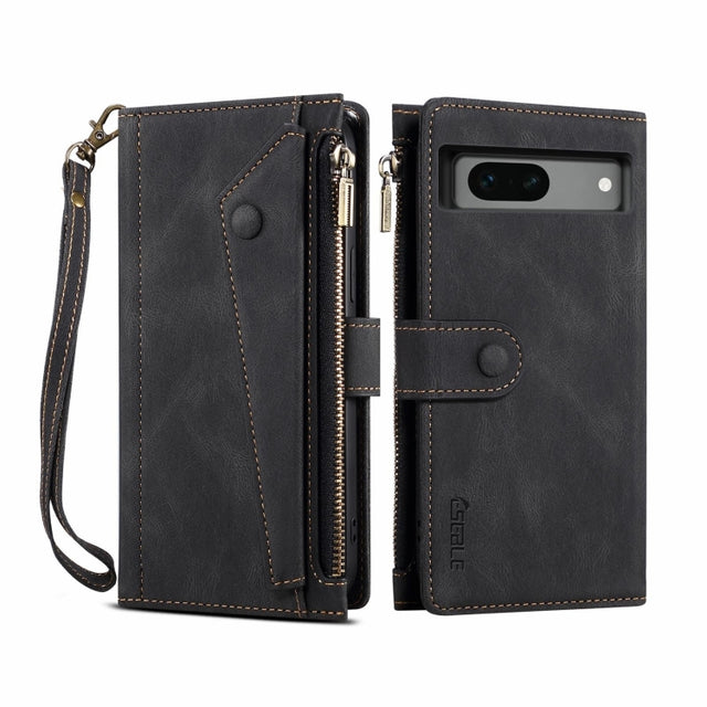 For Google Pixel 8A ESEBLE Retro Frosted RFID Flip Leather Phone Case(Black)