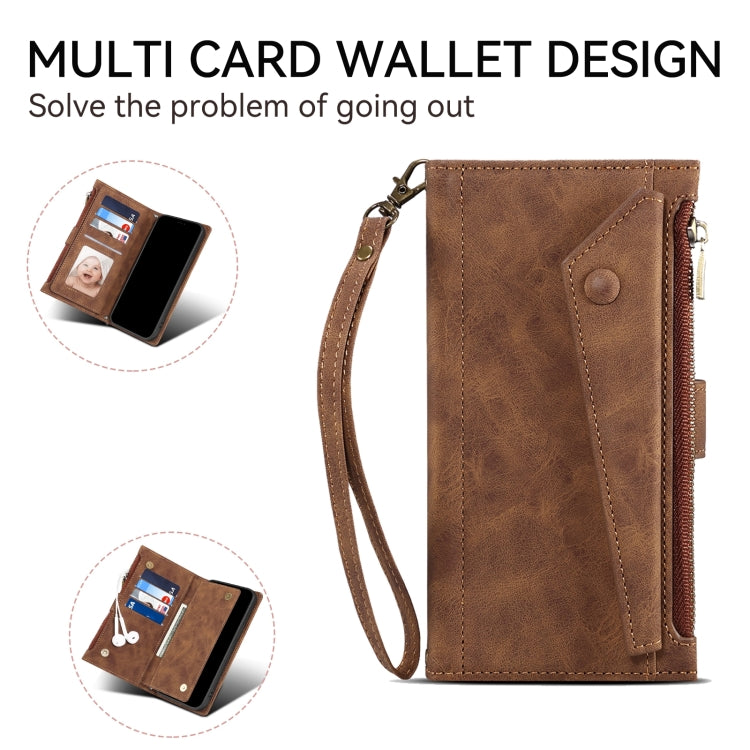 For Google Pixel 8A ESEBLE Retro Frosted RFID Flip Leather Phone Case(Brown)