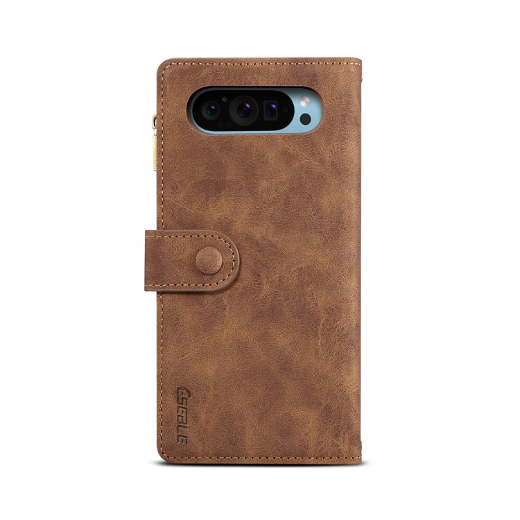 For Google Pixel 9 / 9 Pro ESEBLE Retro Frosted RFID Flip Leather Phone Case(Brown)
