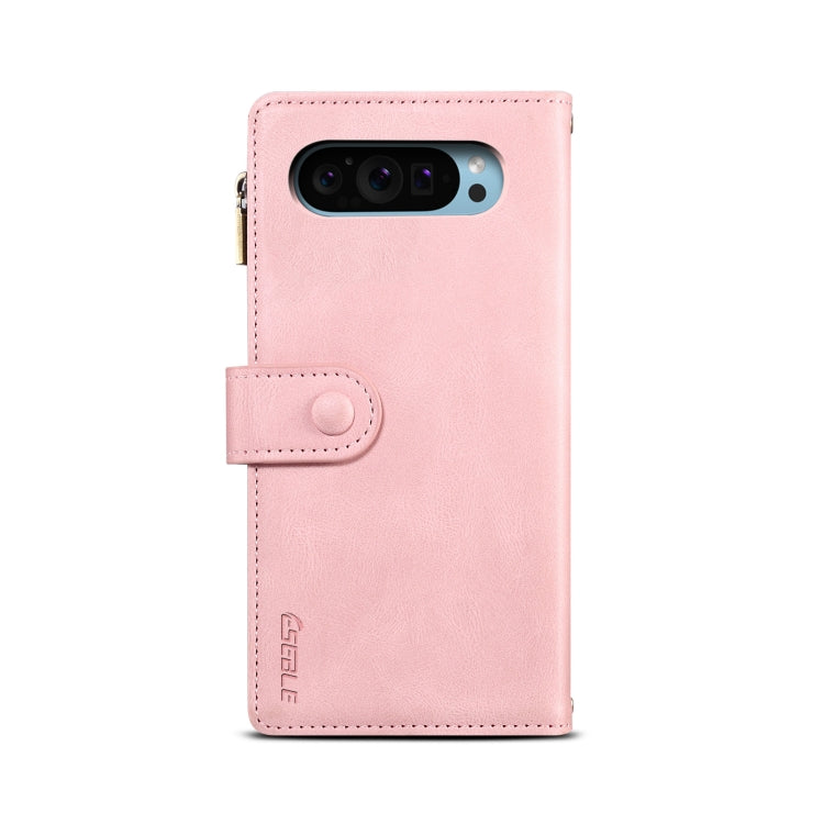 For Google Pixel 9 / 9 Pro ESEBLE Retro Frosted RFID Flip Leather Phone Case(Rose Gold)