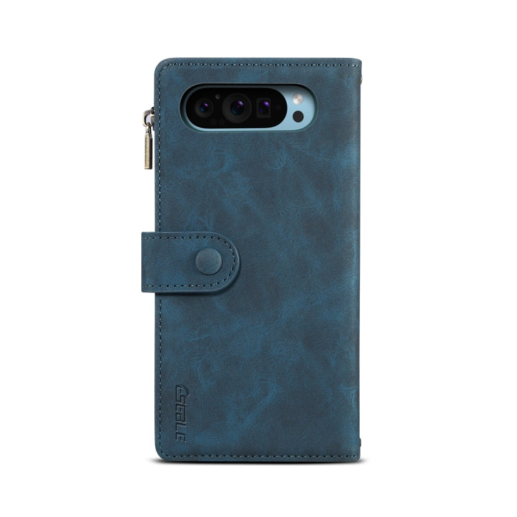 For Google Pixel 9 / 9 Pro ESEBLE Retro Frosted RFID Flip Leather Phone Case(Dark Green)