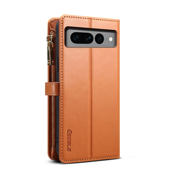 For Google Pixel 8 ESEBLE Star Series Lanyard Zipper Wallet RFID Leather Case(Brown)