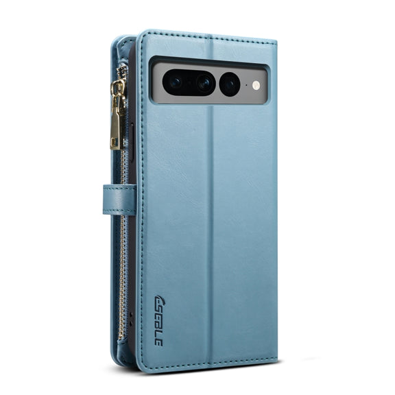 For Google Pixel 8 ESEBLE Star Series Lanyard Zipper Wallet RFID Leather Case(Blue)