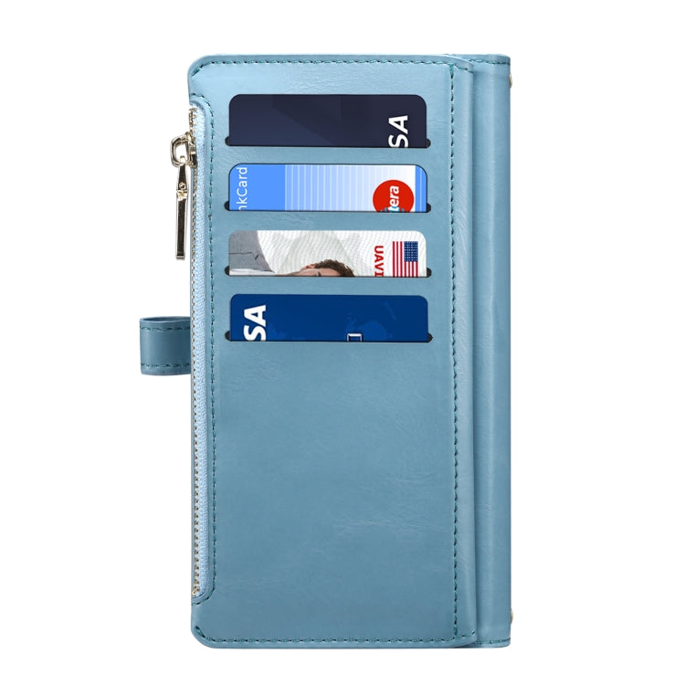For Google Pixel 8 ESEBLE Star Series Lanyard Zipper Wallet RFID Leather Case(Blue)