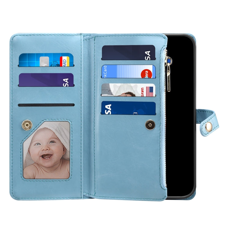 For Google Pixel 8 ESEBLE Star Series Lanyard Zipper Wallet RFID Leather Case(Blue)