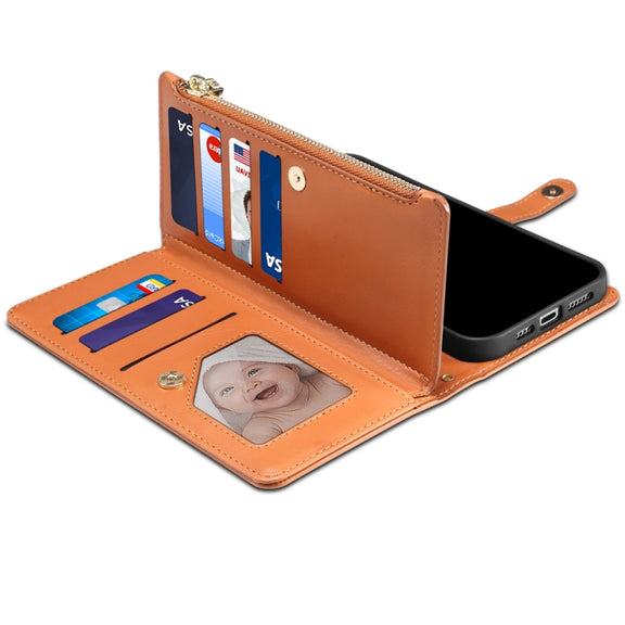 For Google Pixel 7a ESEBLE Star Series Lanyard Zipper Wallet RFID Leather Case(Brown)