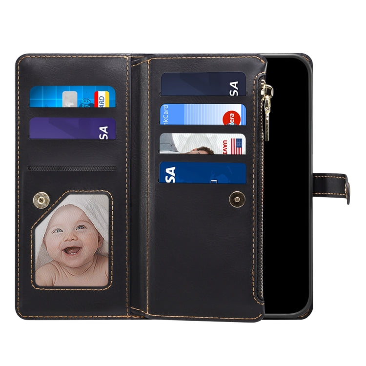 For Google Pixel 7a ESEBLE Star Series Lanyard Zipper Wallet RFID Leather Case(Black)