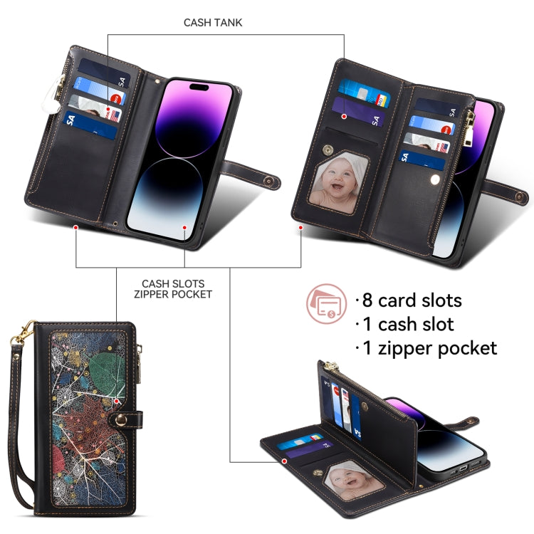 For Google Pixel 8 Pro ESEBLE Star Series Lanyard Zipper Wallet RFID Leather Case(Black)
