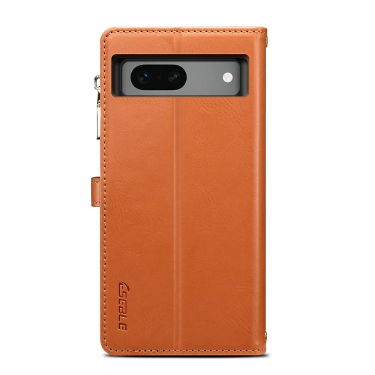 For Google Pixel 8A ESEBLE Star Series Lanyard Zipper Wallet RFID Leather Case(Brown)