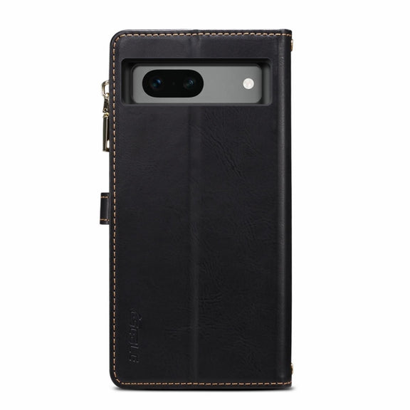 For Google Pixel 8A ESEBLE Star Series Lanyard Zipper Wallet RFID Leather Case(Black)