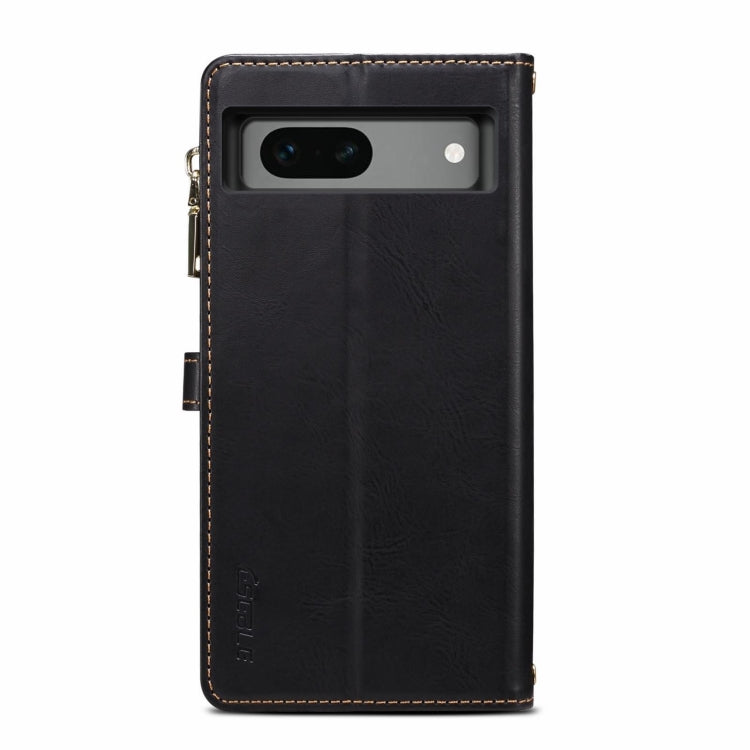 For Google Pixel 8A ESEBLE Star Series Lanyard Zipper Wallet RFID Leather Case(Black)