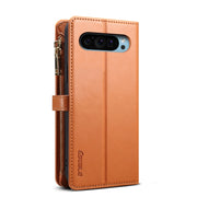For Google Pixel 9 / 9 Pro ESEBLE Star Series Lanyard Zipper Wallet RFID Leather Case(Brown)