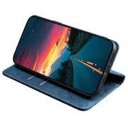 For Honor Magic6 Pro RFID Anti-theft Brush Magnetic Leather Phone Case(Blue)