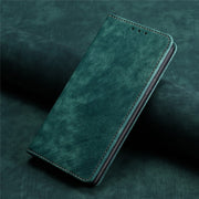 For Honor Magic6 Pro RFID Anti-theft Brush Magnetic Leather Phone Case(Green)
