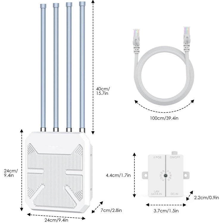 Wavlink WN573HX1 WiFi 6 AX1800 Dual Band Long Range Outdoor WiFi Extender(US Plug)