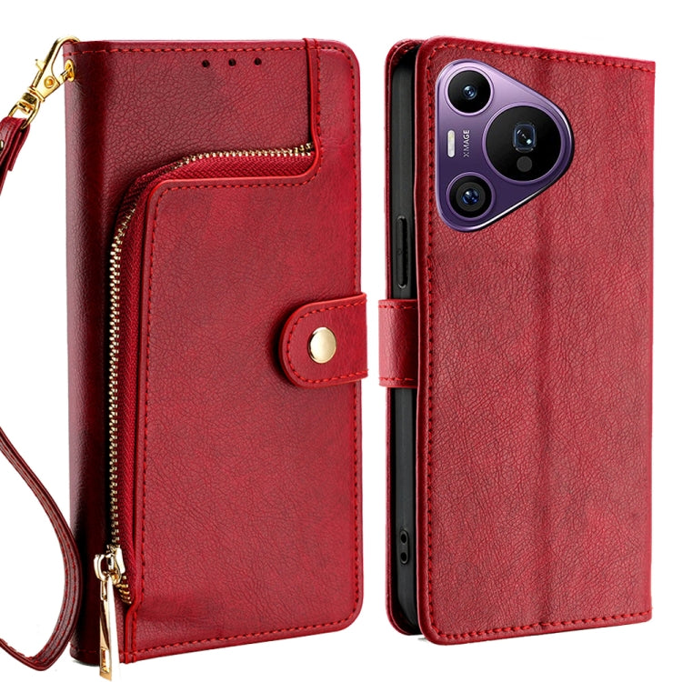 For Huawei Pura 70 Pro / 70 Pro+ 5G Zipper Bag Leather Phone Case(Red)