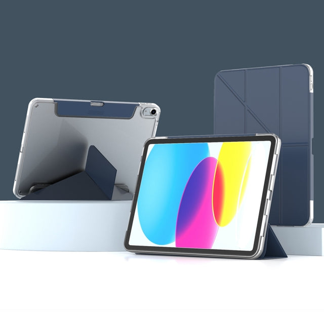 For iPad 2025 / 2022 Mutural Deformation Stand Smart Leather Tablet Case(Dark Blue)