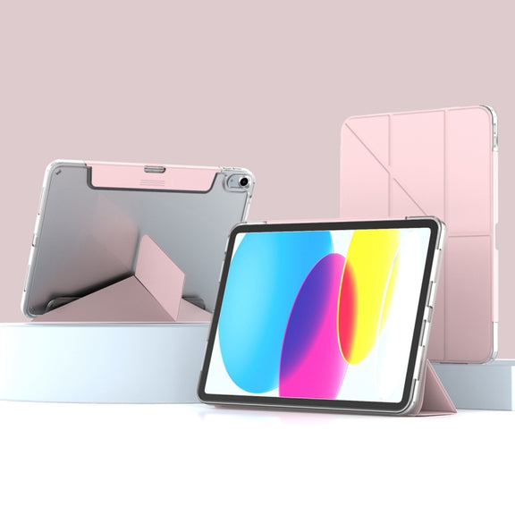 For iPad 2025 / 2022 Mutural Deformation Stand Smart Leather Tablet Case(Pink)