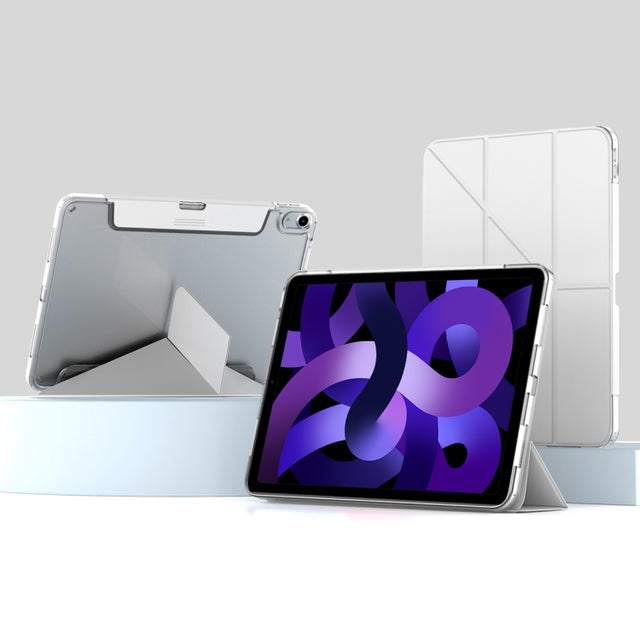For iPad  Air 2022 / 2020 10.9 Mutural Deformation Stand Smart Leather Tablet Case(Grey)