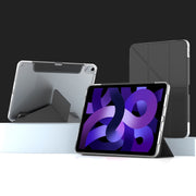 For iPad  Air 2022 / 2020 10.9 Mutural Deformation Stand Smart Leather Tablet Case(Black)