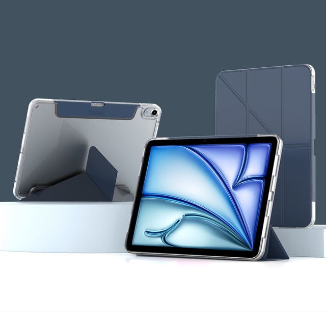 For iPad Air 11 2025 / 2024 Mutural Deformation Stand Smart Leather Tablet Case(Dark Blue)