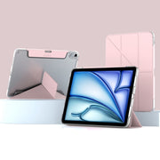For iPad Air 11 2025 / 2024 Mutural Deformation Stand Smart Leather Tablet Case(Pink)