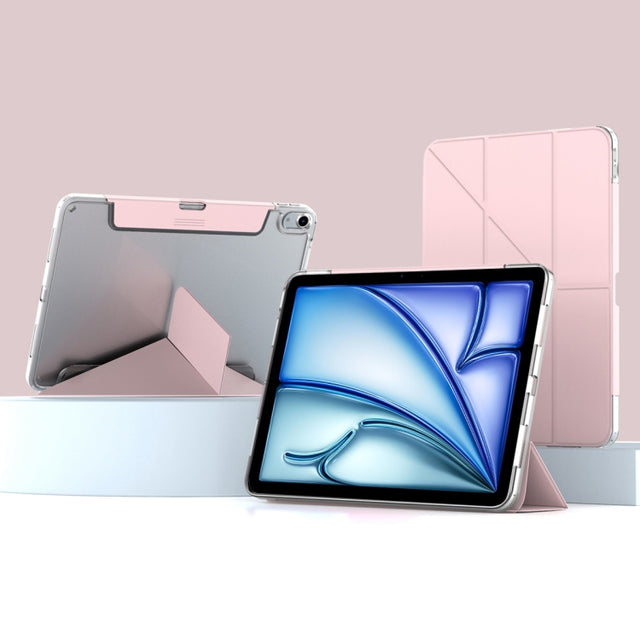 For iPad Air 13 2025 / 2024 Mutural Deformation Stand Smart Leather Tablet Case(Pink)